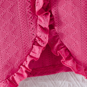 เสื้อผ้าเด็กผู้หญิง ชุดเดรสผ้าขนสัตว์แขนสั้นลายดอกไม้น่ารัก แฟชั่นหรูหรา ชุดลำลองสองชิ้น - Product Image 4