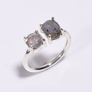 Bague labradorite feu bleu bijoux en argent sterling 925 pour femmes en vrac en gros bagues en argent fin exportateurs - Product Image 1