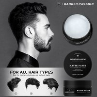 BARBERPASSION – pâte à cheveux en argile mate Non grasse pour hommes, marque privée, sans brillance, style texturé et épais