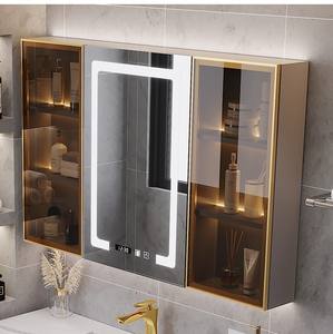 Seamless Ceramic Sintered Stone Basin Vanity <b>Wall</b> Mounted Rubber Wood Bathroom Cabinet Minimalist Style - Product Image 2