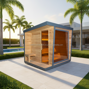 Sauna Cuadrada Grande para Exteriores, Diseño Rústico, para 6 Personas, para Jardín o Patio Trasero - Product Image 4