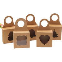 Caja de Regalo de Papel Kraft Resistente con Asa y Ventana Transparente para Panadería y Bodas, Caja de Empaque con Logotipo Impreso en Offset Personalizado