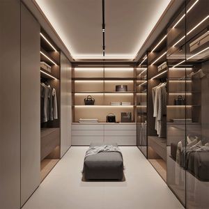 Systèmes de dressing sur mesure, modernes et luxueux, en bois, pour chambre à coucher, armoires écologiques, grande capacité, meubles de maison - Product Image 3