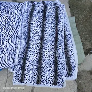 wholesale dyed high quality rabbit fur blankets plush comforter rabbits design plates