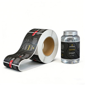 Fabrication d'autocollants adhésifs transparents imprimables, imperméables, personnalisés avec logo, en PVC/PET, pour emballages de bouteilles, de haute qualité - Product Image 3