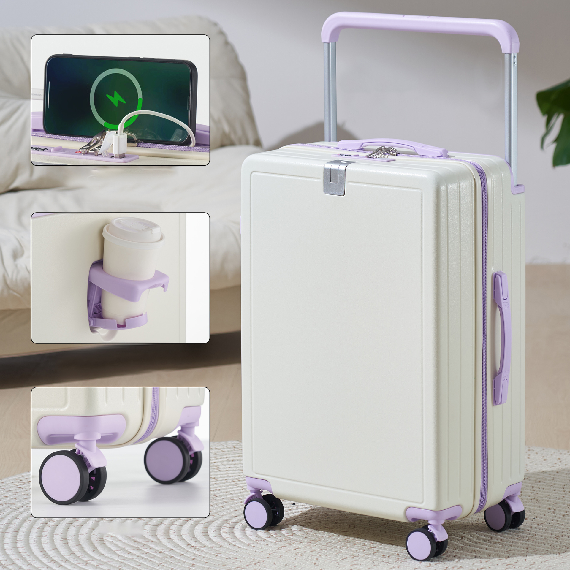 Travelling Carry on 360 Wheel Luggage ABS PC Suitcase Set Trolly Bags Sets Custom TSA Waterproof Travel Suitcases Luggage Sets