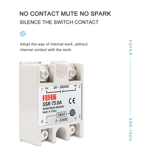 FQFER Rơ Le Trạng Thái Rắn Một Pha <span class=keywords><strong>SSR</strong></span> 75DA <span class=keywords><strong>SSR</strong></span>-75DA AC Điều Khiển DC - Product Image 5