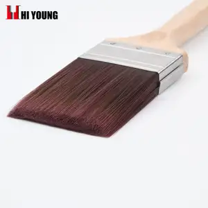 Paint Brush With Soft Purple Long Hair And Wooden Handle For Furniture