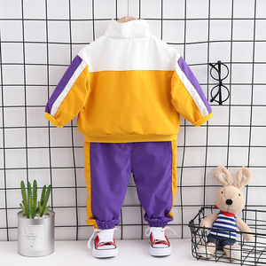 Wholesale Spring and Autumn Baby Kids Clothes Long Sleeve Coat Two Pieces Jacket <strong>Trousers</strong> Set - Product Image 2
