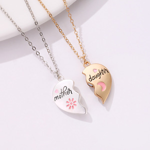 Conjunto Familiar de Collar con Colgante Magnético de Aleación con Esmalte, Regalo para el Día de la Madre, Primera Joyería al por Mayor, Collar Familiar con Esmalte - Product Image 2