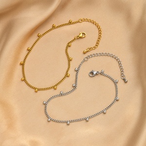 Non-Tarnish Women's 18K <b>Gold</b> Plated Stainless Steel <b>Anklet</b> Waterproof Beach Bracelet for Wedding - Product Image 6