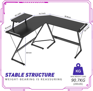 Furniture Professional Gaming Desk Custom Modern Black Corner Desk RGB Light Gamer <strong>Computer</strong> <strong>Table</strong> - Product Image 4