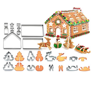 Ensemble de moules à pâtisserie 11 pièces, ensemble de découpoirs à biscuits en forme de renne 3D avec outils en acier inoxydable pour la confection de gâteaux de Noël festifs - Product Image 1