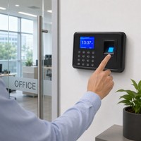 Máquina biométrica de control de asistencia por huella dactilar, terminal de control de acceso con código PIN, reconocimiento rápido para el registro de tiempo del personal de oficina