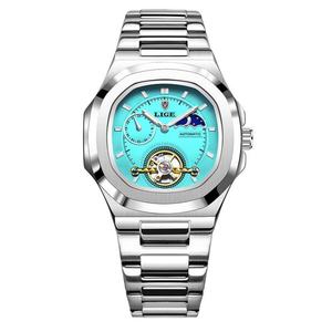 Reloj Mecánico de Lujo para Hombre, con Tourbillon, Cuadrado, de Acero Inoxidable, con Cristal, Fase Lunar, Multifunción, Edición Limitada - Product Image 6