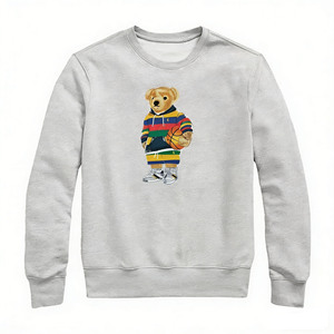 Sudadera Bordada 'X Bear' de Otoño Invierno para Hombre y Mujer, 100% Algodón, Hilo Dorado, Estilo Casual Holgado, para Parejas - Product Image 4
