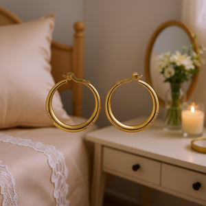 Pendientes de Aro de Oro Amarillo Dolce Vita, Joyería Fina Unisex para Uso Diario Minimalista - Product Image 2