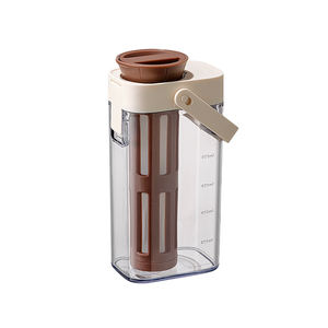 NUEVO Dispensador de Café Frío de Plástico de 1L con Asa, Botella de Café de PP con Escala, Infusor de Té, Tetera de Inmersión para Preparar Café - Product Image 1