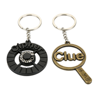 Porte-clés mousquetons vintage en métal artisanal, motif feuille de Monstera émaillée, couleur et logo personnalisables