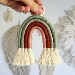Venta al por mayor niños habitación nórdica Bohemia algodón casa decoración Mini Arco Iris Macrame Decoración - Product Image 4
