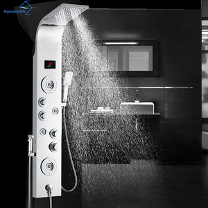 ห้องน้ำติดผนังสแตนเลสนวดแผงฝักบัวอาบน้ำที่มีไฟ Led - Product Image 1