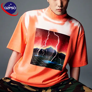 เสื้อยืด QZFSO แบบเปลี่ยนสีตามอุณหภูมิ เสื้อยืดกราฟิกเปล่าทรงใหญ่แบบครอปสำหรับผู้ชาย - Product Image 1