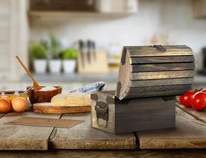 Scatola di ricette in legno con 50 schede di ricette a doppia faccia 4x6 divisori forma rettangolare include 50 schede di ricette 4x6 a doppia faccia - Product Image 5