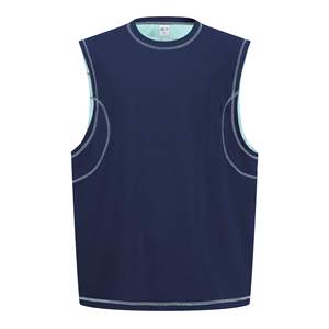 Nouveau débardeur décontracté vintage 2026, color block, teint et délavé, lourd, effet vieilli, sans manches, pour homme, style rétro streetwear d'été - Product Image 4