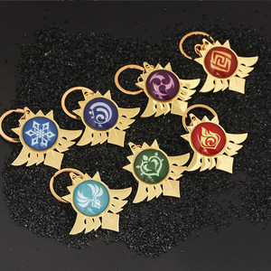Llavero Original de Metal de Aleación de Zinc con Diseño de Armas de los 7 Elementos de Vision Lnazuma Ganyu Keqing Wendi Xiao para <span class=keywords><strong>Genshin</strong></span> Impact - Product Image 1