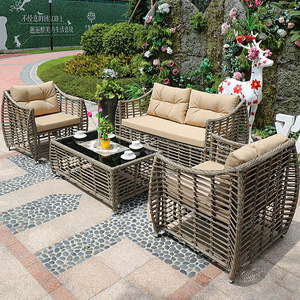 2024 Offres Spéciales extérieur rotin canapé ensemble jardin étanche soleil meubles cadre en aluminium Patio chaises longues - Product Image 6