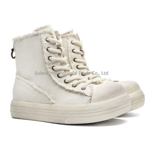 Chaussures décontractées montantes noires de haute qualité pour femmes et hommes, style marche en toile, design respirant et tendance, printemps-hiver - Product Image 6