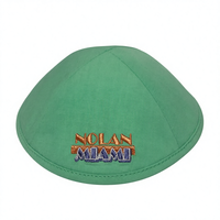 Op maat gemaakte multi-materiaal kippa met digitale print logo, Joods huwelijksgeschenk, Yarmulke, Bar Mitzvah, Jodendom, religieus dagelijks gebruik, alles.