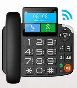 4G <span class=keywords><strong>Android</strong></span> Máy Tính Để Bàn Điện Thoại Với Lớn Hiển Thị Không Dây Volte Cố Định Điện Thoại Không Dây Với Dual Sim Và Pin - Product Image 1