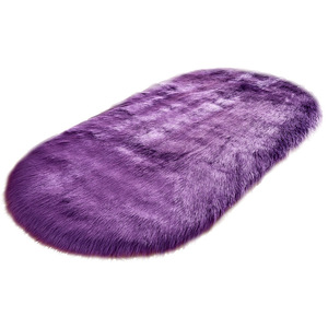 Alfombra Ovalada de Felpa Shengxi, Imitación Lana, Color Sólido, Moderna, Antideslizante, para Sala de Estar o Dormitorio, Lavable a Máquina - Product Image 3