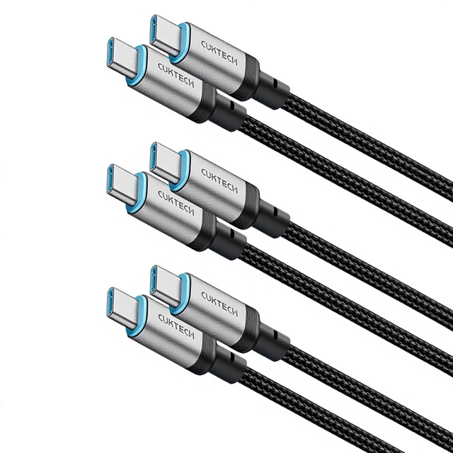 CUKTECH 240W USB-C 1m 1.5m Cable 6A PD 3.1 Fast Charging Braided Data Transfer E-Marker Durable for MacBook