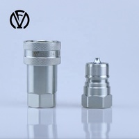 Raccord rapide de tuyau hydraulique en acier au carbone ISOA 1/2 pouces pour tracteurs hydrauliques