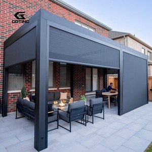 Pérgola de Aluminio Retráctil Personalizada con Revestimiento de Láminas, Impermeable, Resistente al Viento, Ecológica, para Balcón, Terraza, <span class=keywords><strong>Techo</strong></span> de Sombra para Jardín - Product Image 3