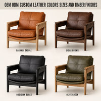 Meubles de salon Cadre en bois Cuir Loisirs Canapé simple Fauteuils