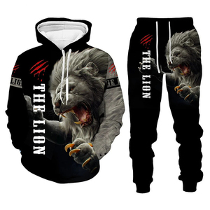 Các Nhà Sản Xuất Tùy Chỉnh Thăng Hoa Thiết Kế Sư Tử Vua Chạy Bộ Thiết Lập Thể Thao Người Đàn Ông Của Hoodies & Áo Bộ Sweatsuits Sweatpants Bộ - Product Image 6