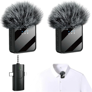 Wireless <b>Microphone</b> Connector 3 in 1 Hands Free Reporting Wireless Lapel <b>Microphone</b> <b>for</b> Mobile Phone Street Interview - Product Image 2