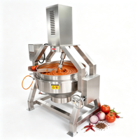 Marmite de cuisson professionnelle électrique à double enveloppe pour porridge, nouilles, soupes, bouillons d'os et ragoûts, avec chauffage au gaz et à vapeur