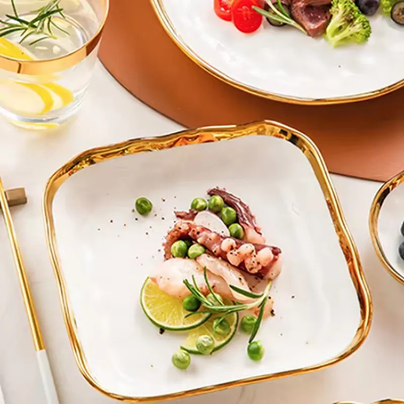 Scandinavian Dinnerware Sets Combination of Bowls Plates Chopsticks Luxury Creative Ceramic Tableware