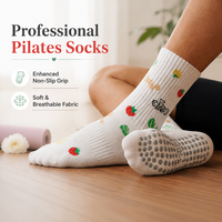 Chaussettes de sport mi-mollet pour femmes, antidérapantes, respirantes, à séchage rapide, avec logo personnalisé, pour yoga et pilates, fabricant de chaussettes à grip.