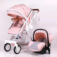 Vente en gros bon marché 2023 Nouveau système de voyage de luxe Poussette bébé 3 en 1 avec nacelle
