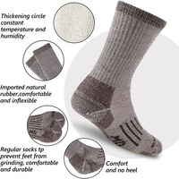 Chaussettes en laine mérinos pour homme, chaussettes thermiques, chaussettes en laine athlétiques pour la randonnée, le trekking, le camping