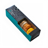 Boîte à macarons pour fête d'anniversaire avec fenêtre transparente et manchon de tirage allongé
