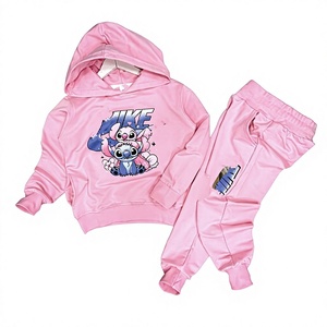 Ensemble de survêtement d'été 2 pièces pour enfants, style vintage délavé, col en V, coupe décontractée, bas élastique, velours respirant, unisexe - Product Image 1