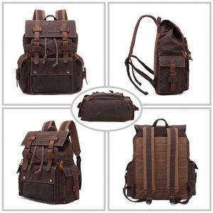Sac à dos décontracté pour homme personnalisé en nylon ciré, style vintage, avec compartiment pour ordinateur portable, fabriqué en usine BSCI - Product Image 5
