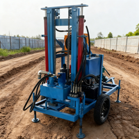 Machine de forage de puits d'eau minière diesel montée sur chenilles en acier de 100 m, 150 m, 200 m, 300 m, 350 m, 600 m, prix d'usine