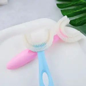 Food Grade TPE Safety Soft Silicone Toothbrush 360 U-shaped Children Toothbrush